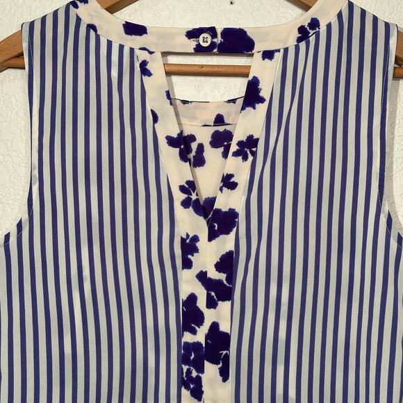 Cabi Hi-Low Floral Striped Tunic Sleeveless Small - Picture 7 of 11